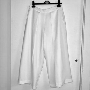 Rag & Bone Wide Leg Off-White Rowe Pants Size 2 Silk Blend Back Zip Dress Pants